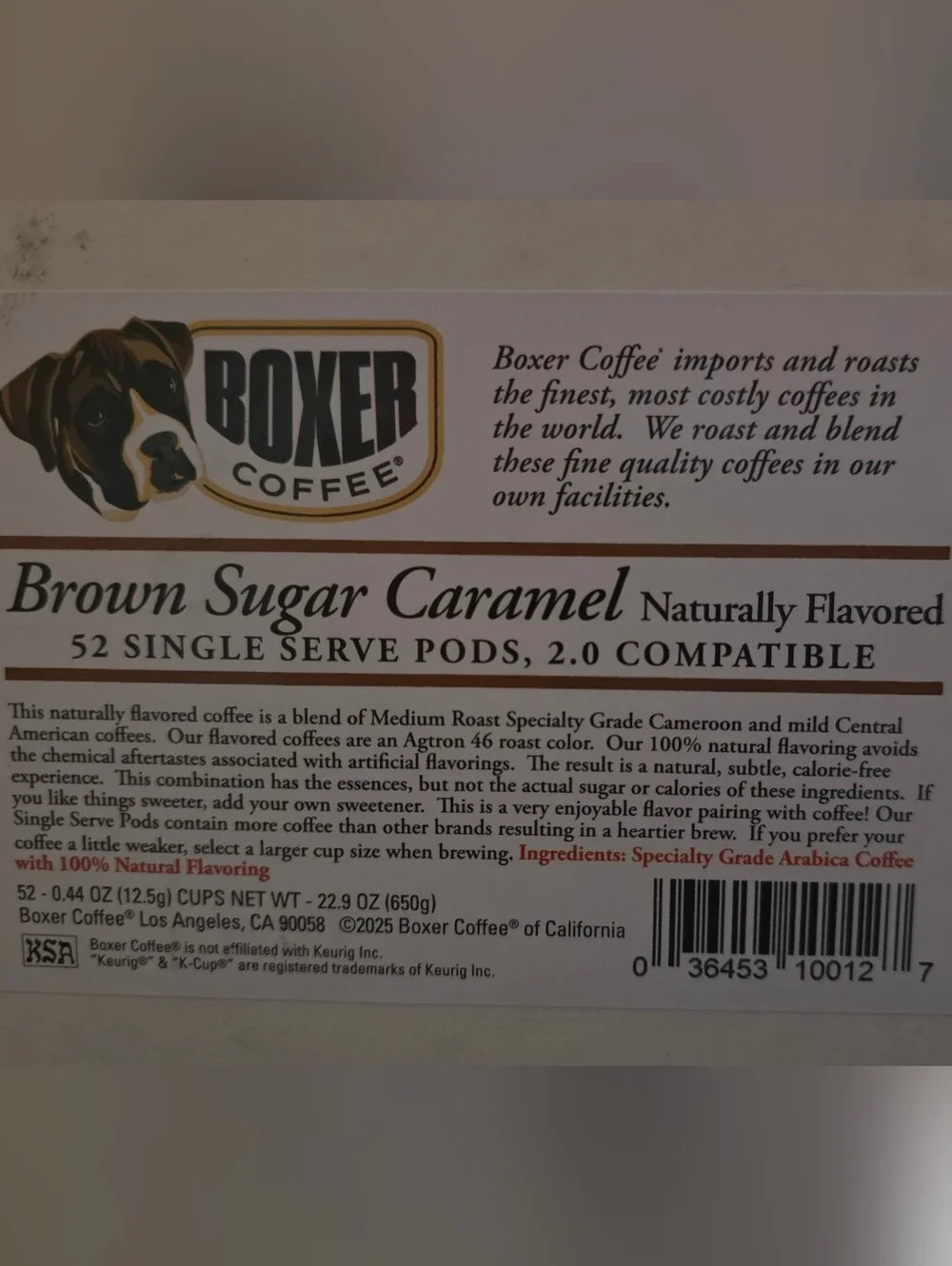 Boxer Coffee, Open Box, 50 pods